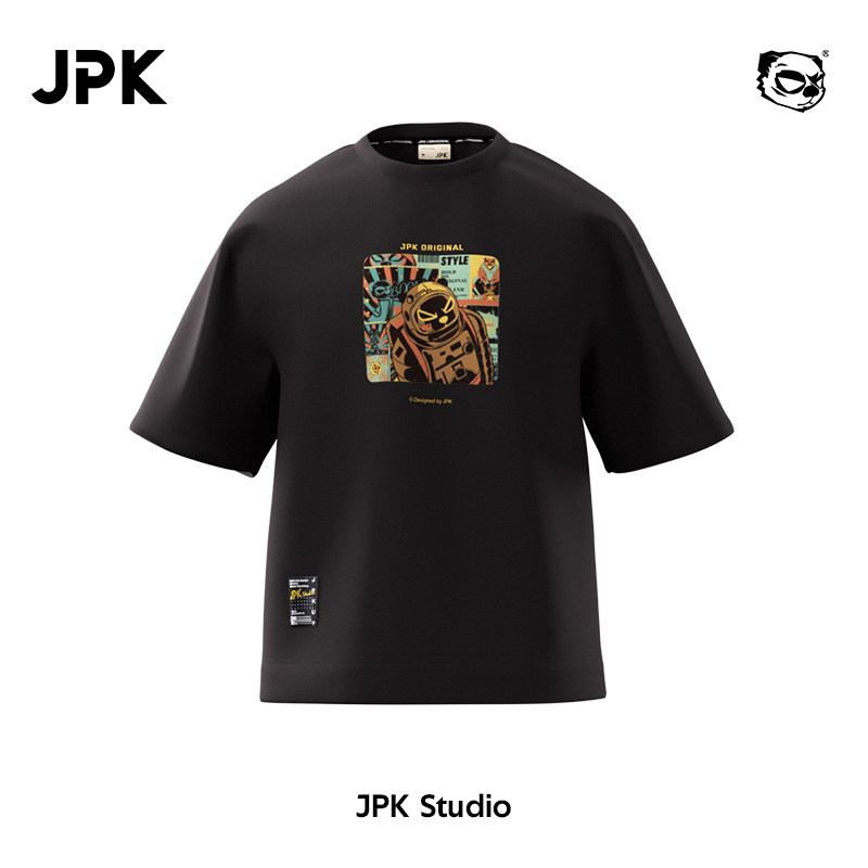 JPK 经典复刻原创国潮短袖T恤大码宽松男士潮牌夏季纯棉印花百搭