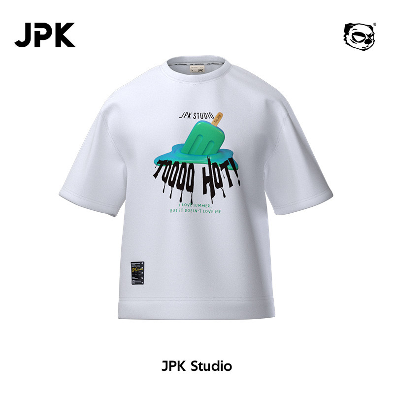 JPK热化了原创国潮短袖T恤大码宽松男士潮牌时尚夏季纯棉印花百搭
