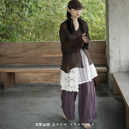 新中式禅意套装清冷艺术感穿搭侘寂风松弛感亚麻阔腿裤夏日绝美