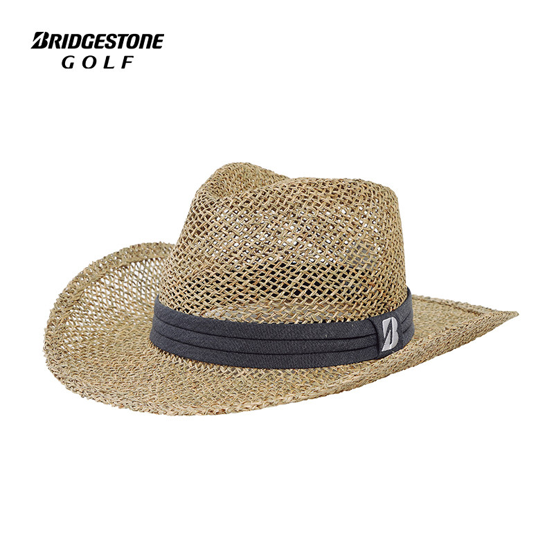 普利司通Bridgestone高尔夫遮阳草帽球帽夏季遮阳透气大沿帽新品 - 实物图