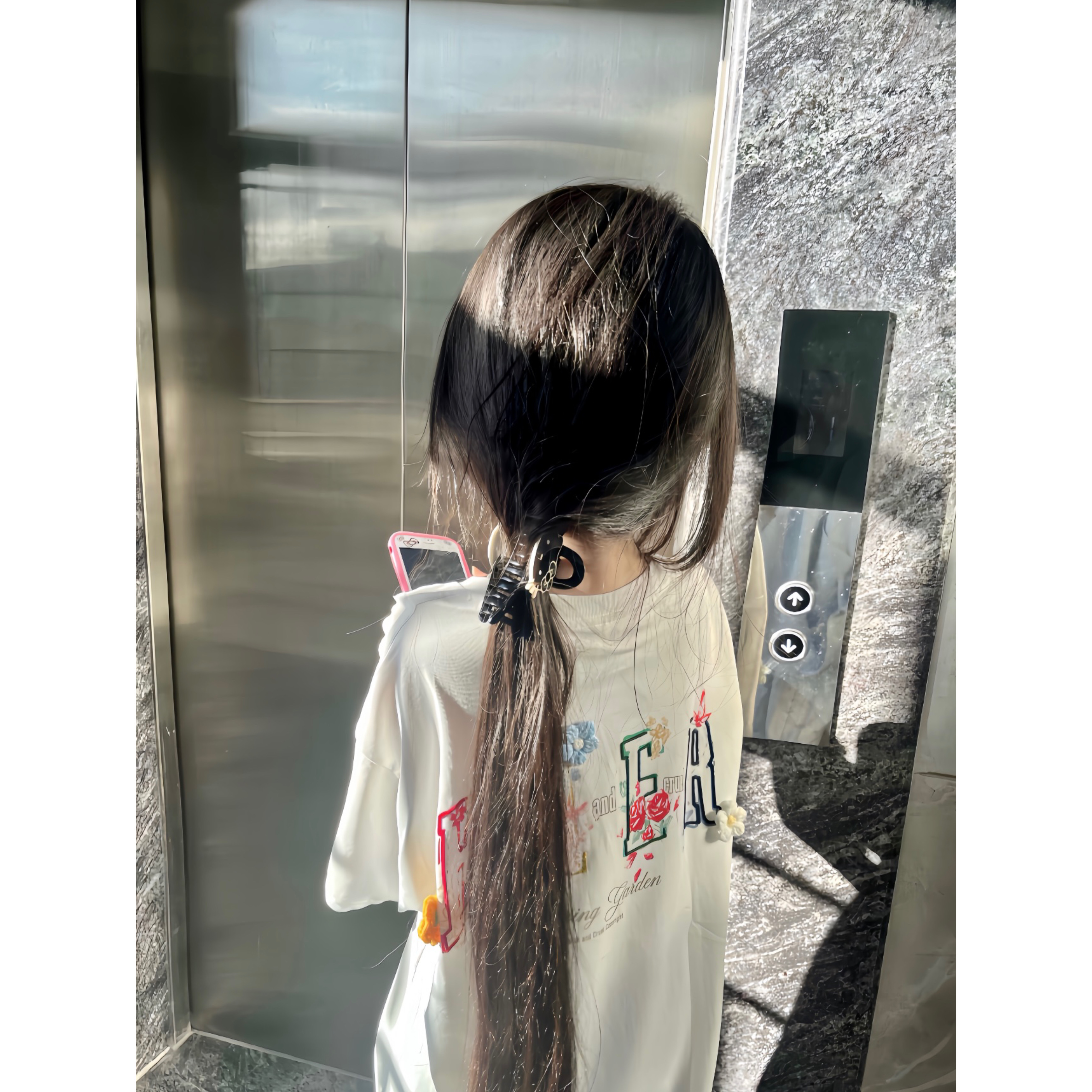 美式毛线立体小花刺绣短袖t恤女