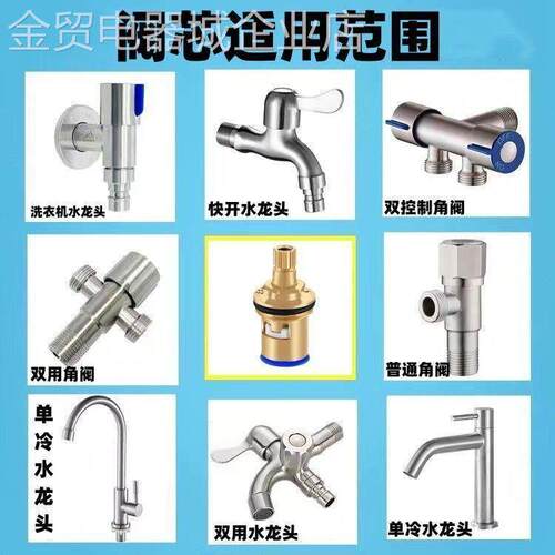 通用型家用用水龙头阀水芯通龙4子分快开水头芯三阀角单冷热陶瓷