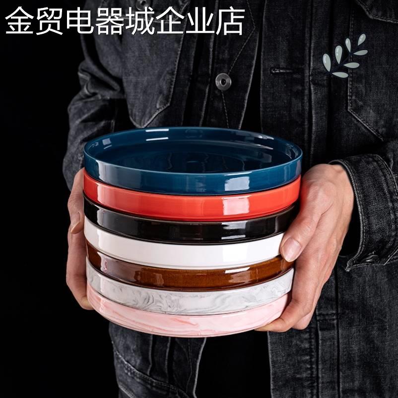 花瓶底座托盘创意陶瓷花盆托盘接水盘座垫圆形接水盘陶瓷花盆垫盘