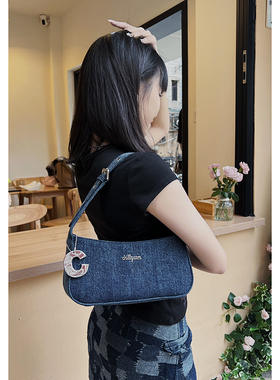 欧美千禧辣妹百搭手提包单肩包时尚腋下包牛仔包CGS【chillgasm】