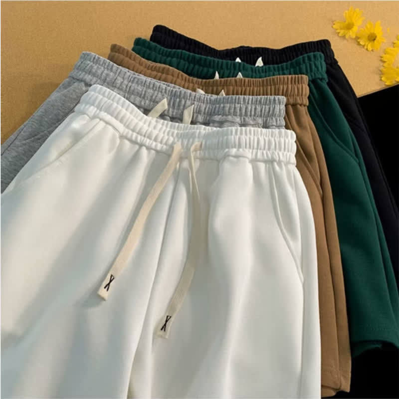 跨境美式纯色短裤男款夏季新款高街复古潮牌五分篮球运动休闲裤子