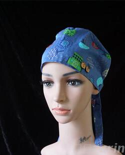 亏本甩卖~不退不换 蓝底竹笋蓝底扇子葫芦帽 医生巡回麻醉花帽子