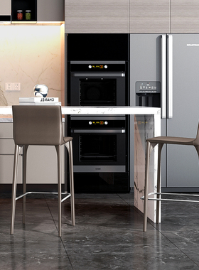 北欧吧台椅子轻奢真皮马鞍皮现代简约高脚凳家用休闲酒吧岛台椅子