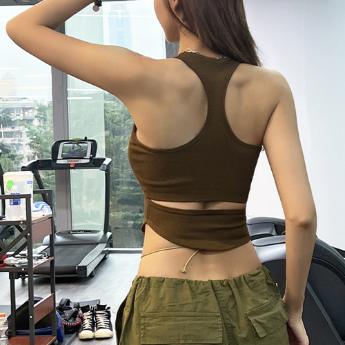 可拆胸垫防震聚拢美背瑜伽背心