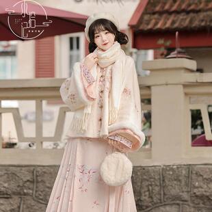 小拾记原创《彩虹糖》汉服女冬款日常对襟明制加绒马面裙拜年服