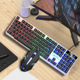 悬浮键盘机械手感电竞游戏鼠标键盘套 GTX350发光键盘鼠标套装
