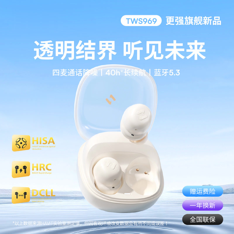 原初者迷你蓝牙耳机通话清晰4麦ENC降噪低延迟抗风燥不漏音入耳式