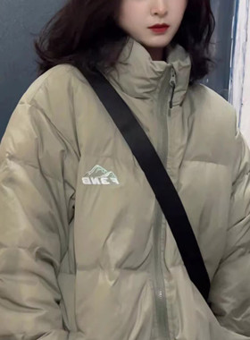 网图情侣装羽绒棉服女短款2025新款韩版宽松加厚中性风棉袄外套潮