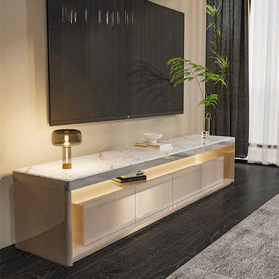 落地电视柜意式轻奢2025新款高级感别墅客厅家用现代简约茶几组合