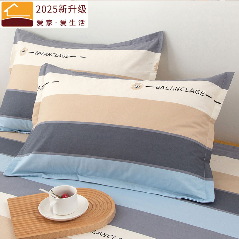 2025新款纯棉枕套一对装40x60枕头套单个100全棉整头套48cmx74cm