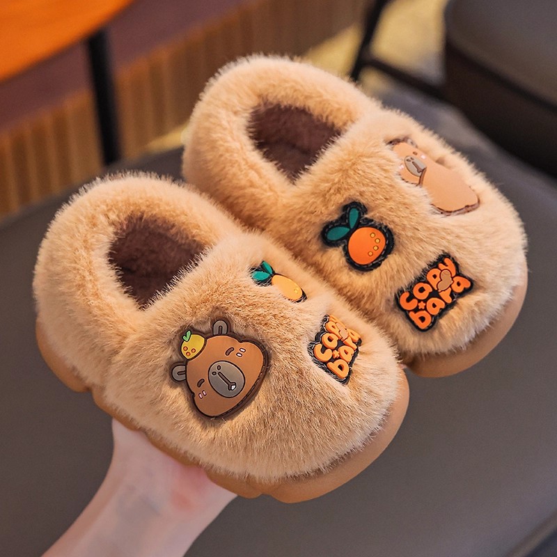 【防滑防臭】卡皮巴拉儿童棉拖鞋