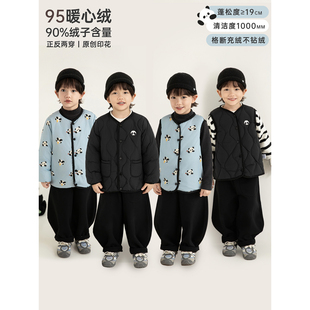 幼悠男童2025冬季新款正反两穿杜邦三防羽绒服95白鸭绒羽绒马甲潮