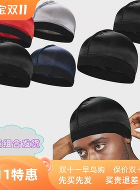 Solid Color Wave Caps With Durag for Men Headwear Soft Elast