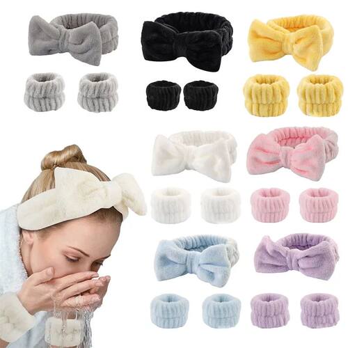 Spa Cosmetic Headband Bow Hair Band for Women Girls Makeup W