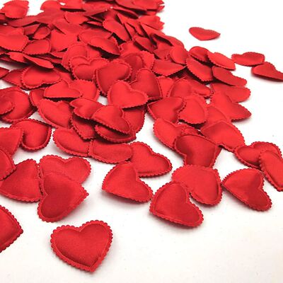 200Pcs Romantic Padded Fabric Heart Petals Valentine's Day T