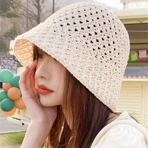 Ladies' Hollowed Out Straw Woven Breathable Sun Hat Spring/S