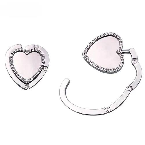 1pc Heart Shape Crystal Portable Folding Bag Handbag Tote Ta