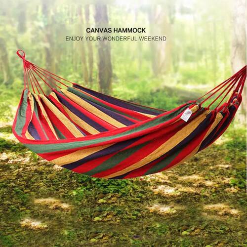Single Wide Thick Canvas Hammock Outdoor Camping Backpackagi