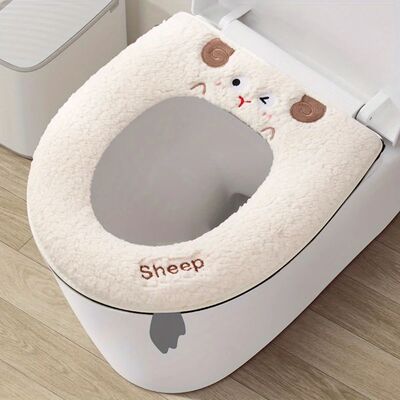 Cartoon Toilet Seat Cover Winter Zipper with Lifter Universa