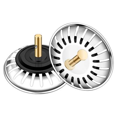 2PCS Sink Drain Stainless Steel Sink Stopper Drain Cover Fil