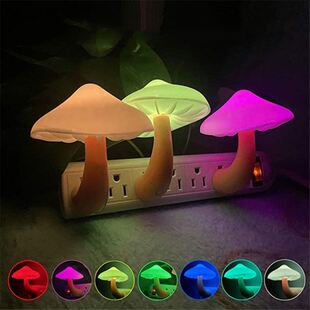 LED Night Lights Mushroom Shape Automatic Sensor Toilet Bedr