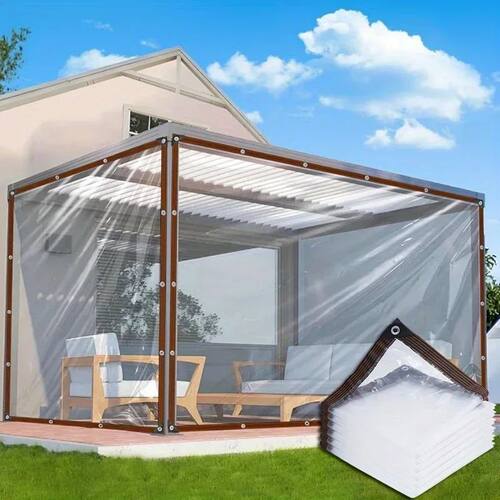 Clear tarps with grommets-Clear tarpaulin for outdoor garden