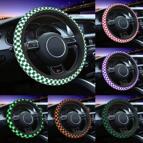 New Style Wheel Steering Protector Checkerboard Auto Car Ste