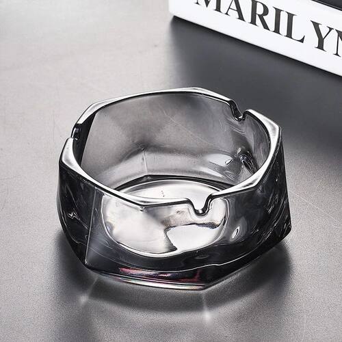 Creative Home High-end Glass Ashtray, Anti-fly Ash Portable