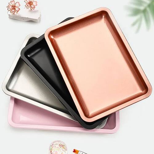 Stainless Steel Cosmetic Storage Tray Jewelry Tray Plate Doc