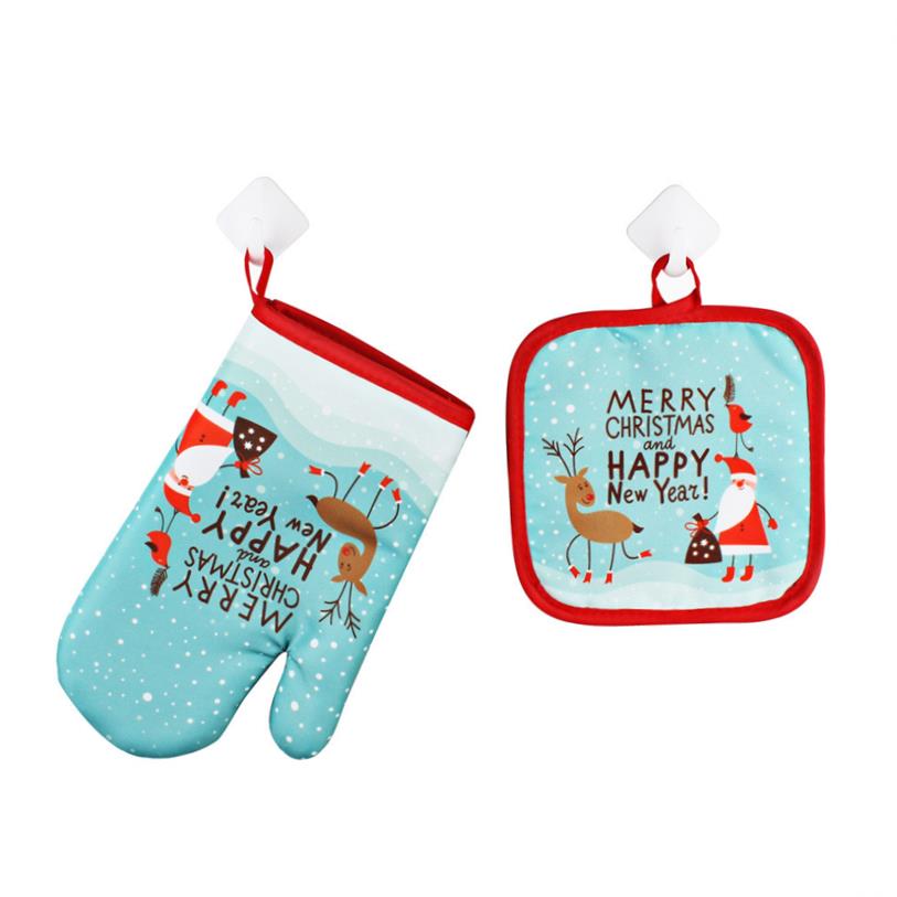 2pcs/set Christmas Baking gloves Christmas Decoration for