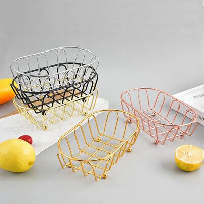 Iron Storage Basket Minimalist Hollow Line Design Desktop Or
