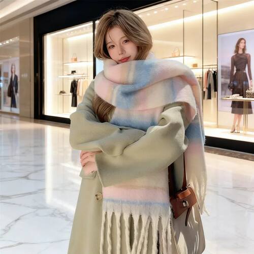Maillard Korean Design Style Scarf, Winter Imitation Cashmer
