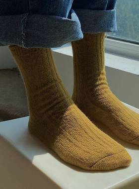 New Fashion Solid 9% Wool Socks Women Winter Thicken Warm Ca