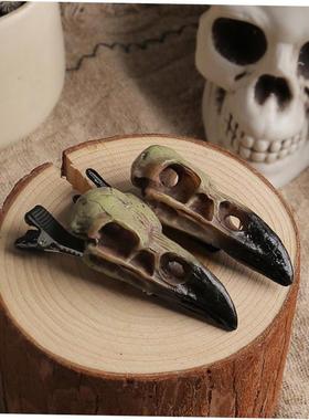 Halloween Crow skull hair clip Skull skull duck beak clip