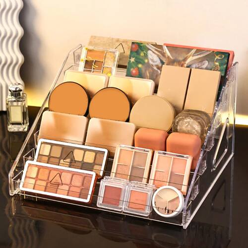 1pc Transparent Multi-layer Cosmetics Storage Rack, Powder,