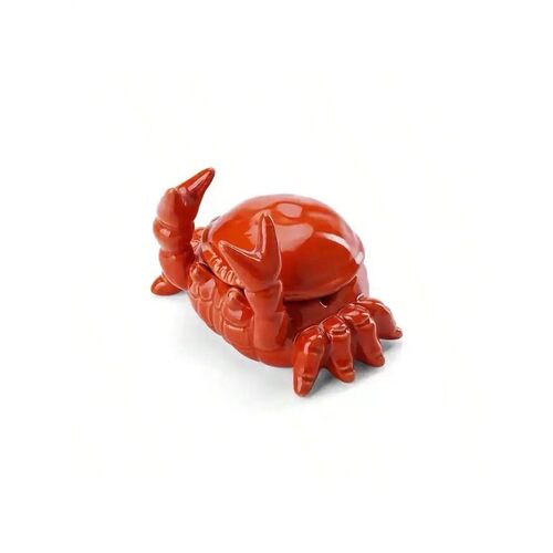 1pc Cute Crab-Shaped Ceramic Ashtray with Lid - Perfect for