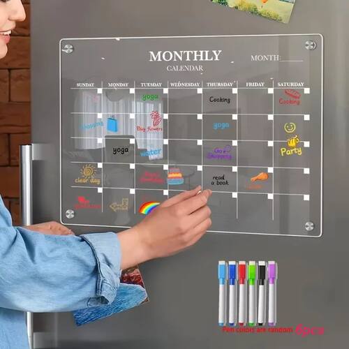 Clear Dry Erase Board Acrylic Magnetic Erase Calendar Whiteb