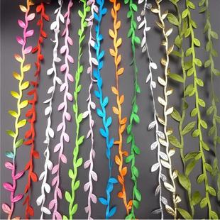 10yards Silk Leaf-Shaped Handmake Artificial Green Leaves