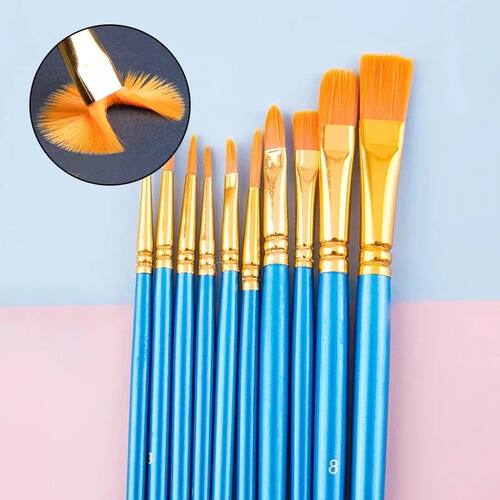 10pcs Oil Painting Pen Plastic Rod Watercolor Water Powder P