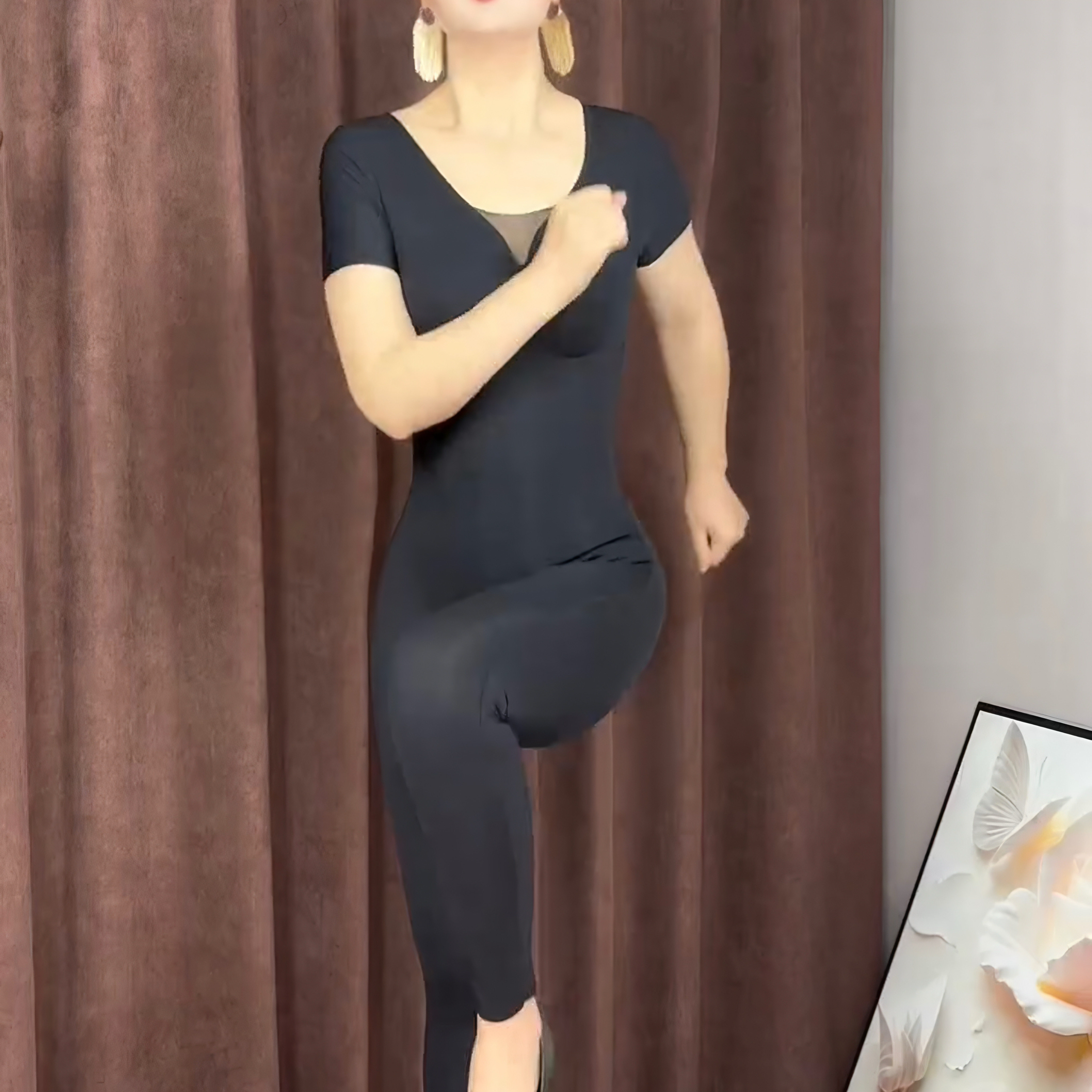 秋冬新款短袖长裤连体塑身衣女束腰收腹提臀裤美体塑身衣后脱式女