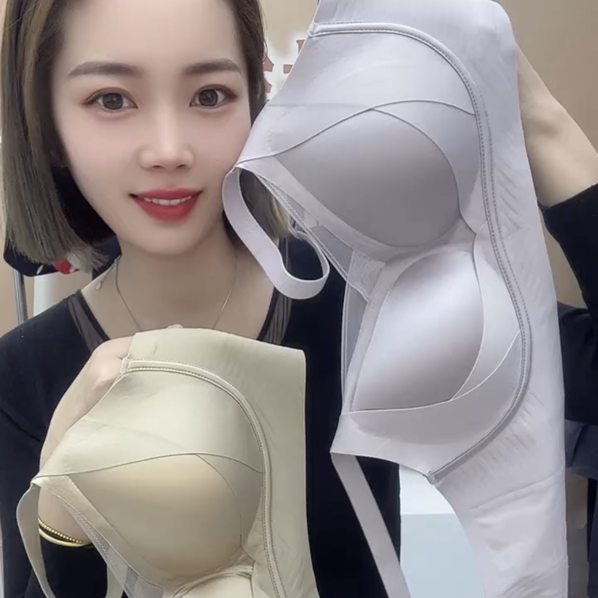 正版油光绸缎调整型内衣女无痕收副乳大胸显小胸聚拢提拉运动文胸