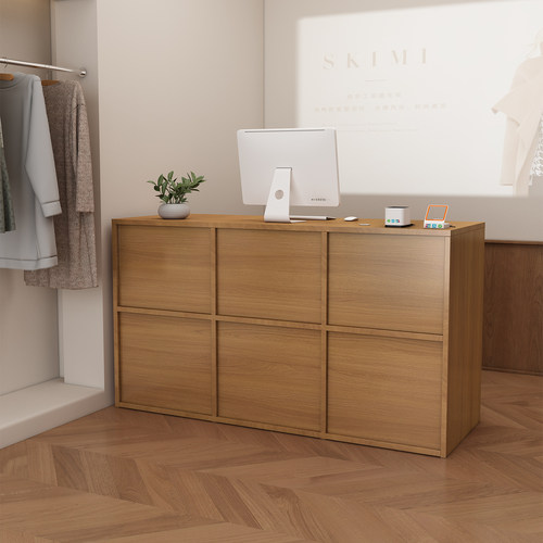 服装店中古风收银台女装店铺吧台桌美发美容院前台小型接待台柜台