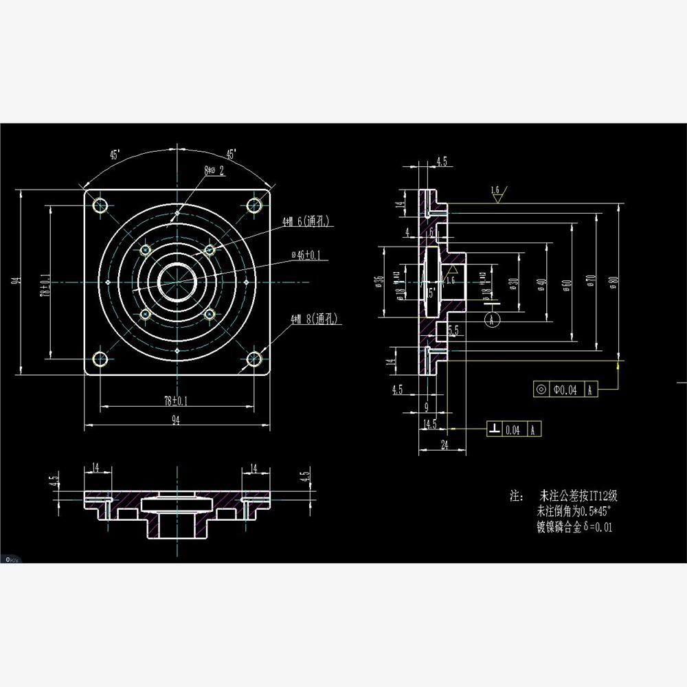 端盖加工艺及专用夹具设计2D图机械CAD图纸