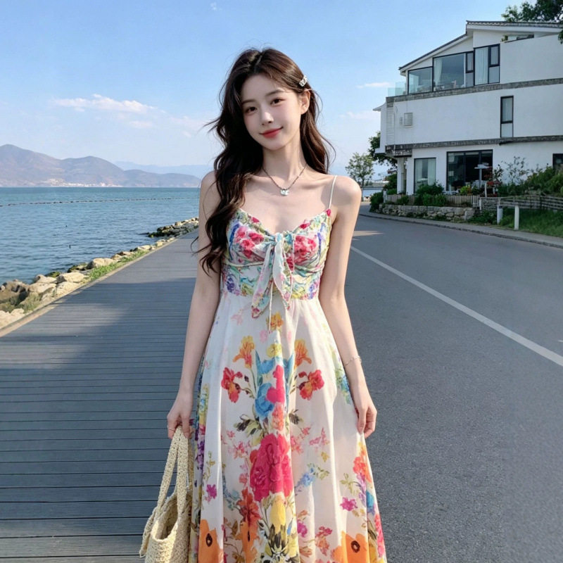 茶歇法式纯欲彩色碎花朵