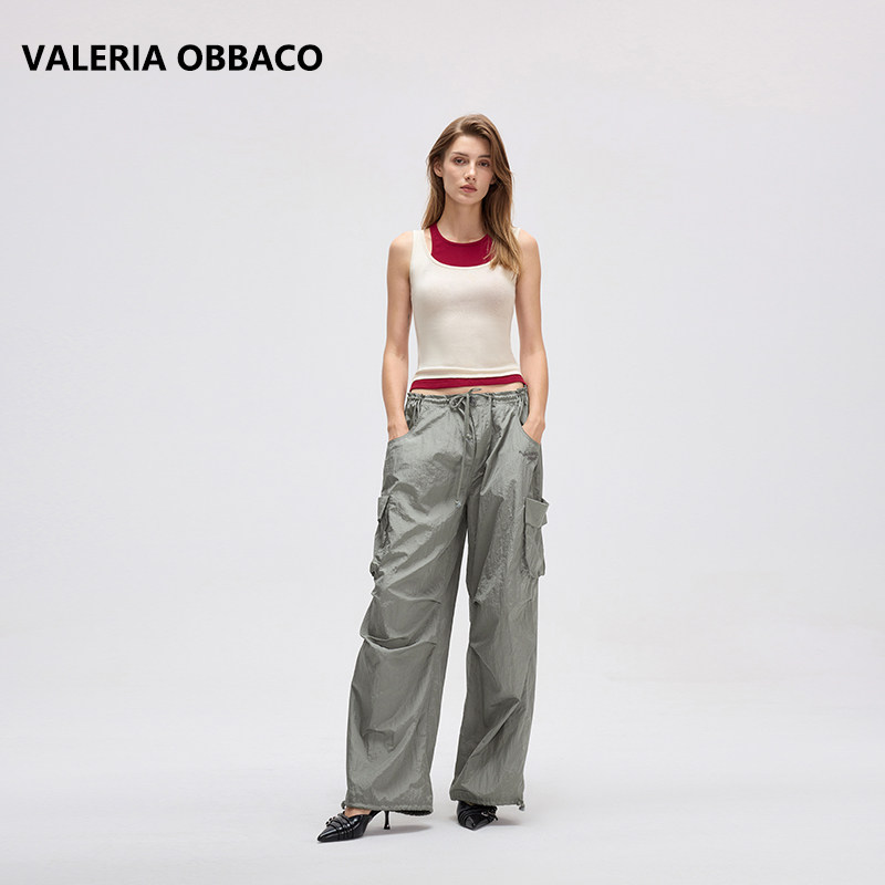 【张雅琪同款】Valeria Obbaco奥贝科灰色户外工装套装户外机能裤
