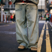 BananaClub 13.6盎司水洗做旧复古牛仔长裤 Washed Baggy